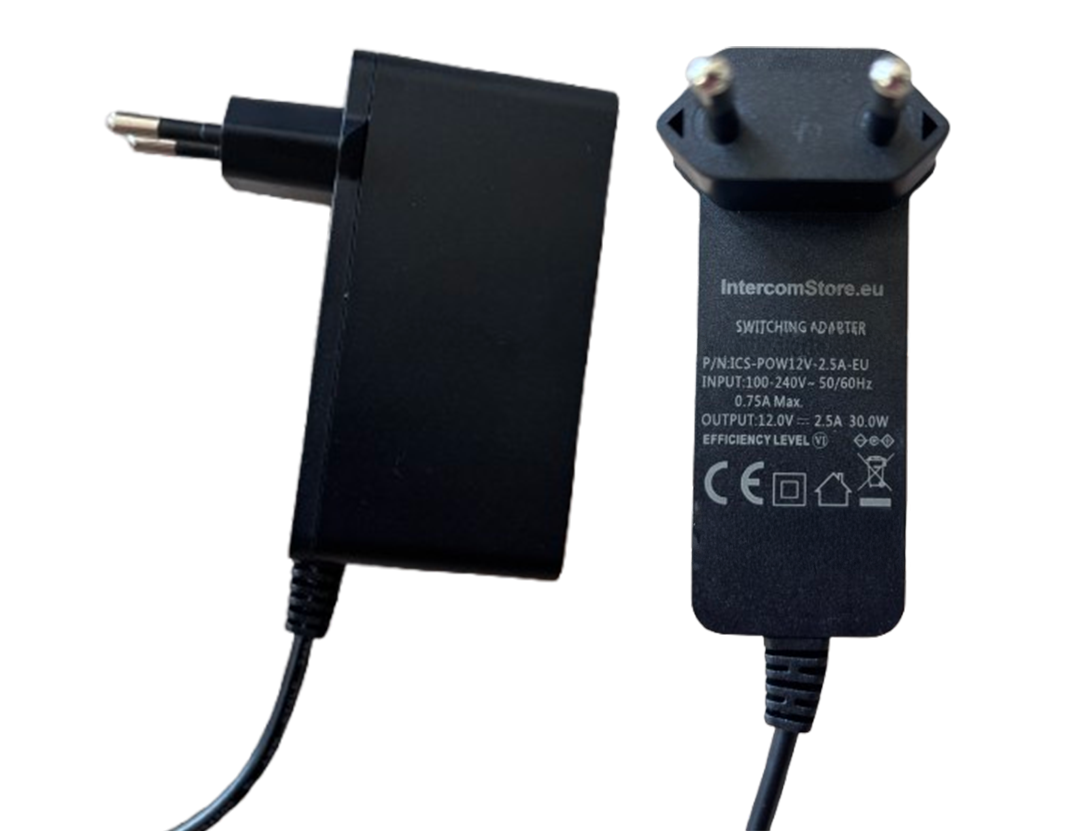 IntercomStore Power Adapter - EU - 12V - DC 2.5A (AC Infinity/Blackmagic)